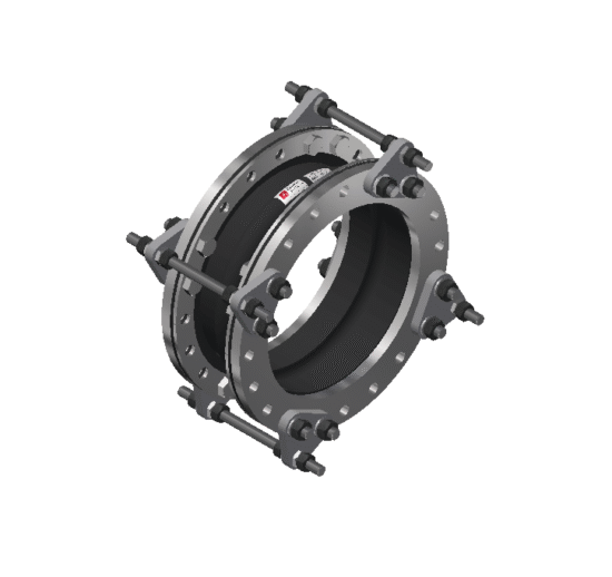 600-008-0120-11 Single Arch Rubber Expansion Joint (20” DN500) with Retaining Ring & Control Rods